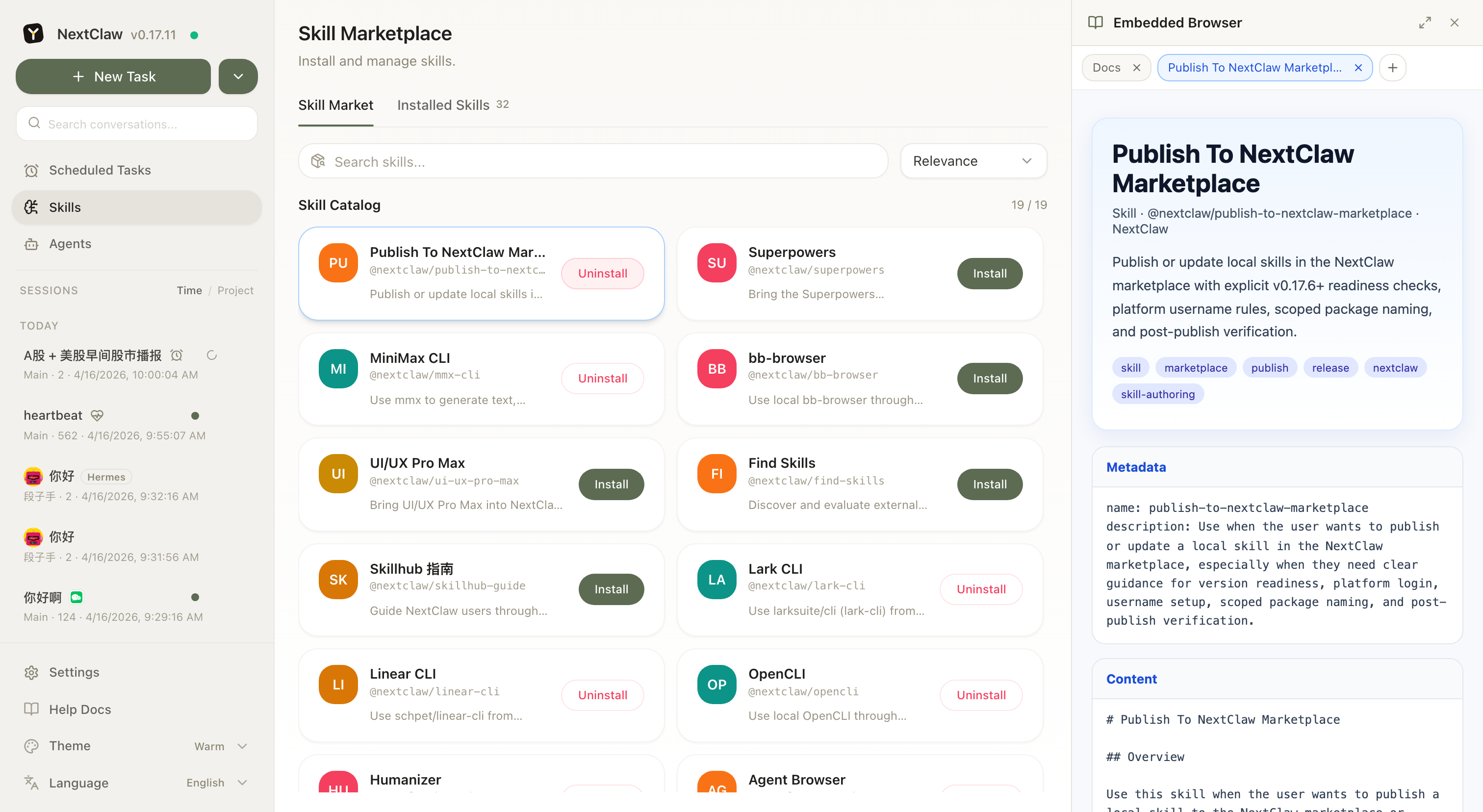 Skills and embedded docs